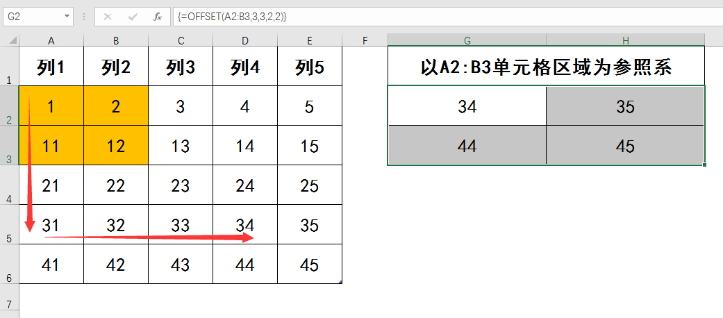 Excel中offset函数的使用方法及实例