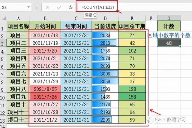 count函数和它延伸的其他计数函数的用法