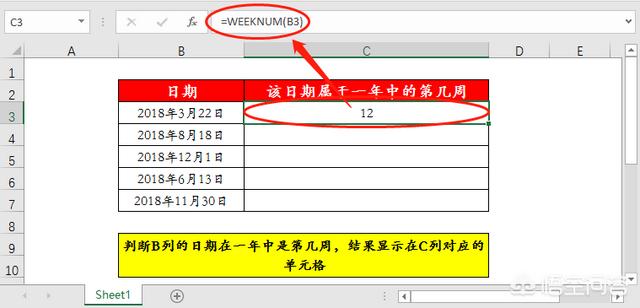 如何在Excel中查询某一个日期在一年的第多少周中？-天天办公网