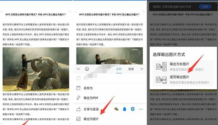WPS文档怎么保存为图片格式，手机WPS文档怎么输出为图片？