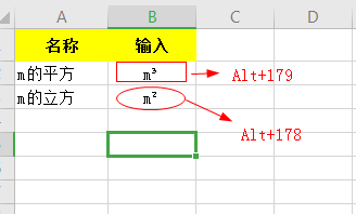 如何在Excel中输入平方和立方？