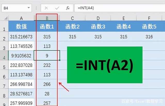 Excel表格中常用的6个取整函数用法详解