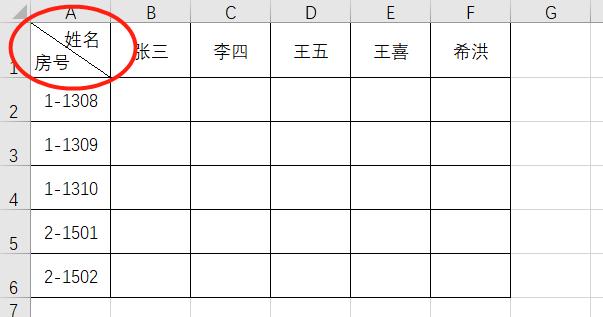 Excel表格怎么画斜线并上下打字