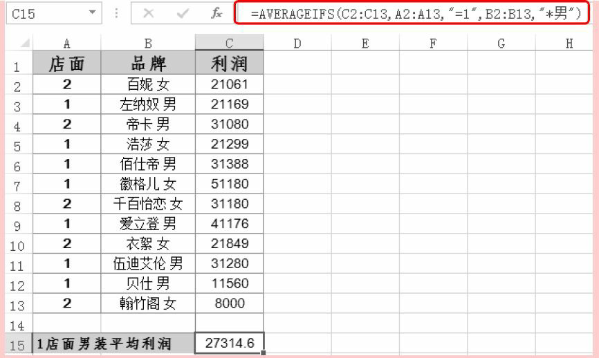 Excel统计函数AVERAGEIFS用法和实例教程