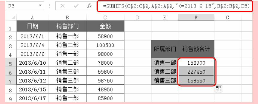 Excel数学函数——SUMIFS函数详解