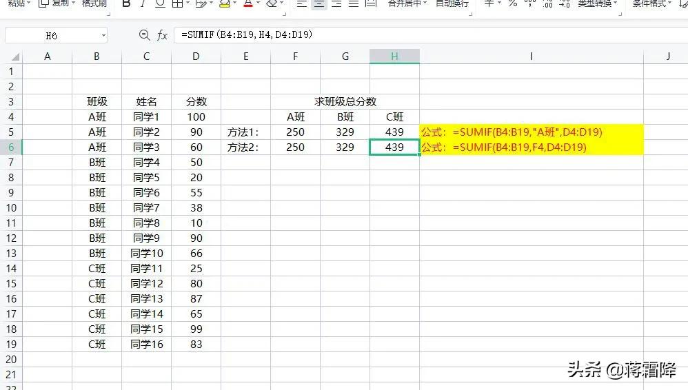 excel中sumif函数的使用方法及实例