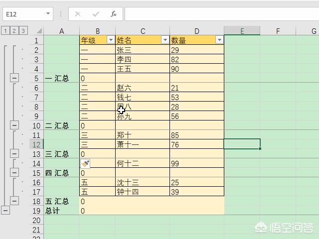 excel中如何实现相同内容的合并和数据引用？