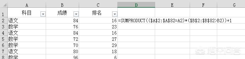 excel中怎样用函数进行成绩排名？