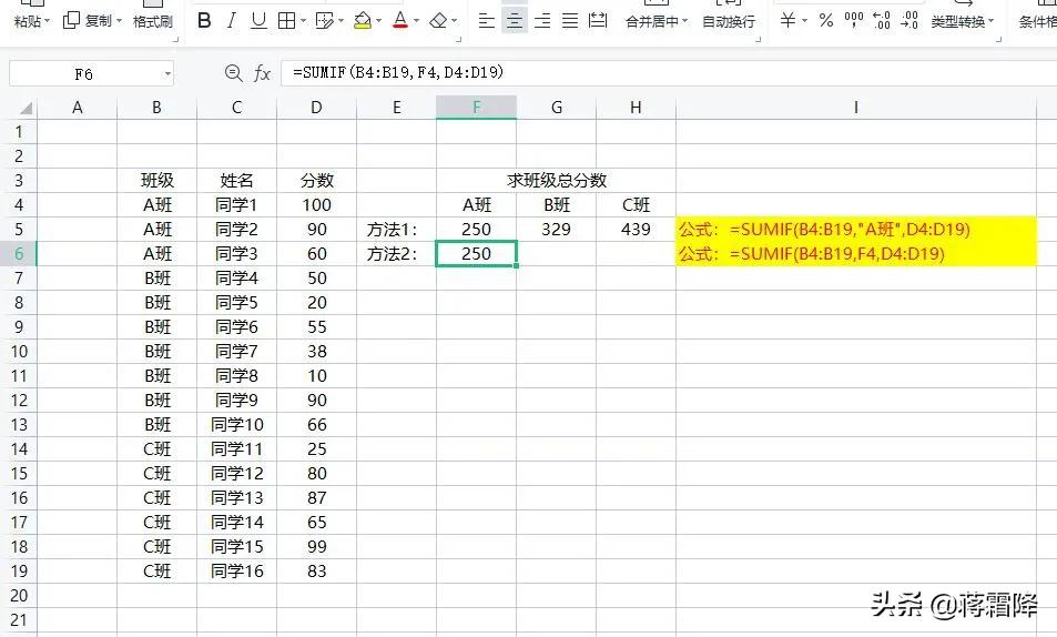 excel中sumif函数的使用方法及实例