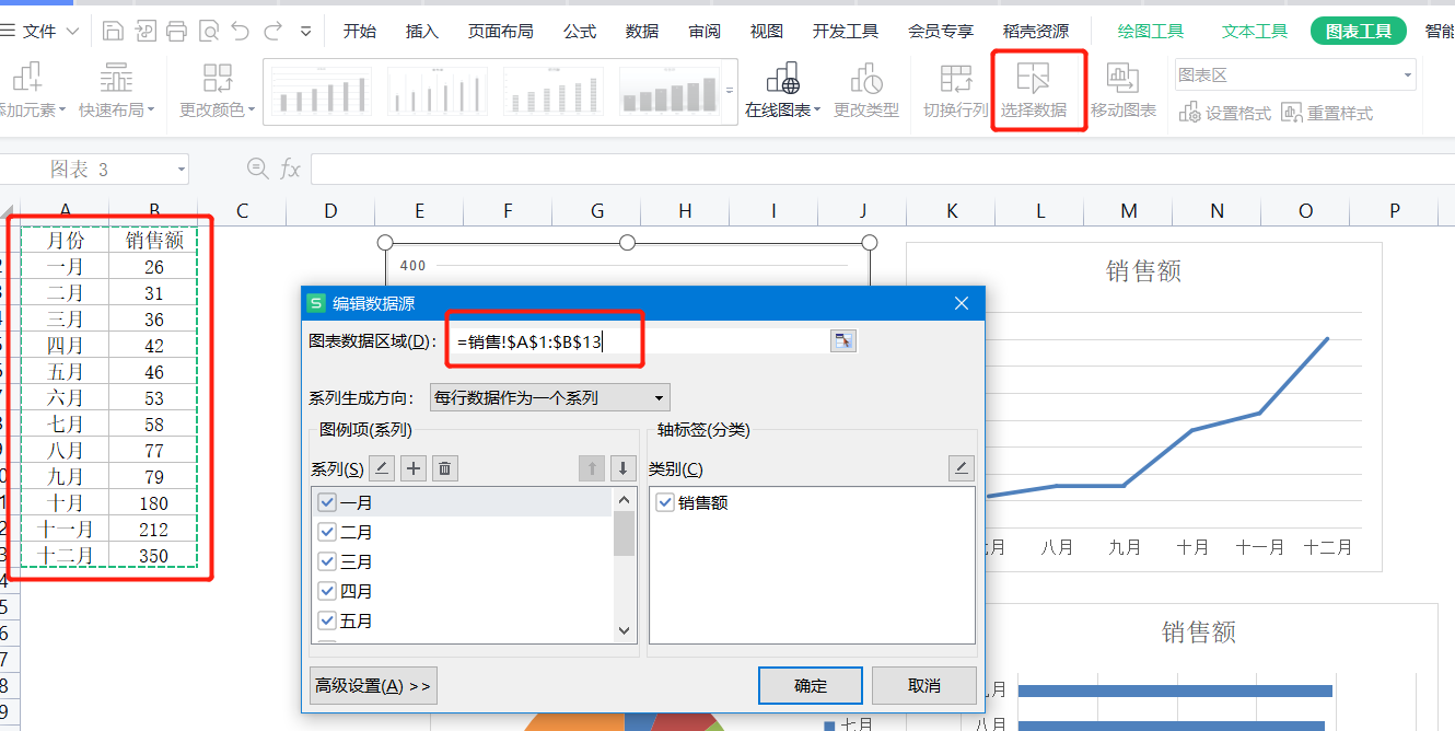 WPS表格系列课程之图表类型和图表更改基础操作