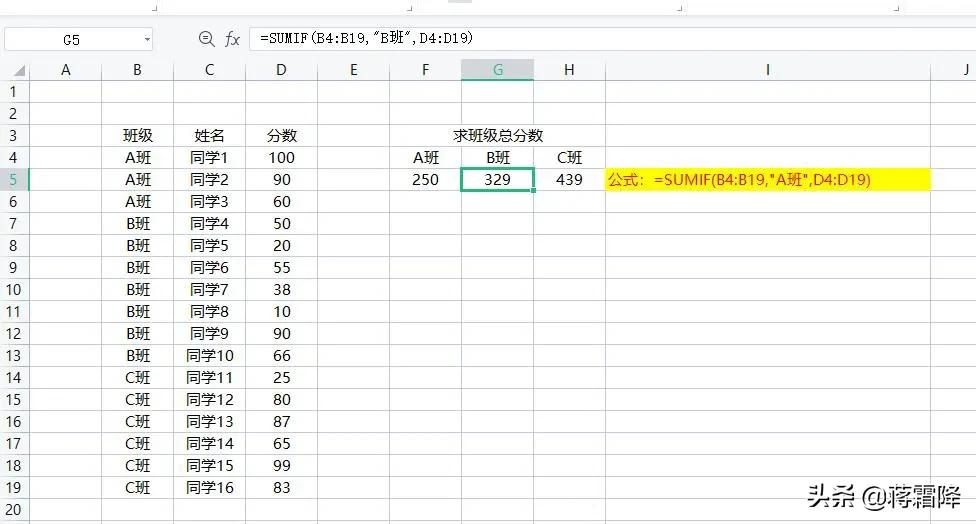 excel中sumif函数的使用方法及实例