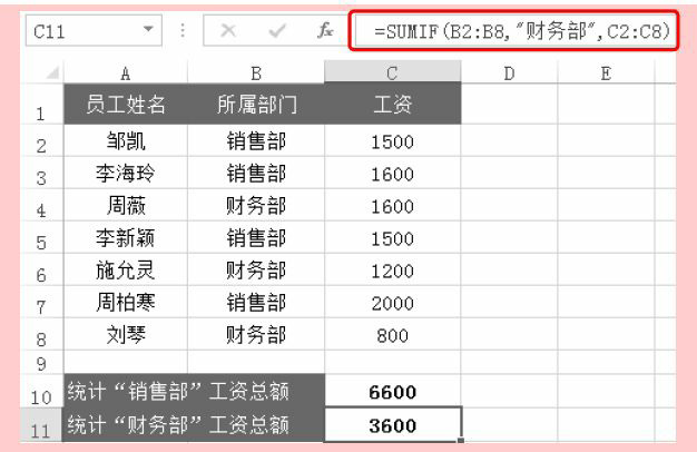 Excel数学函数SUMIF的用法和实例教程