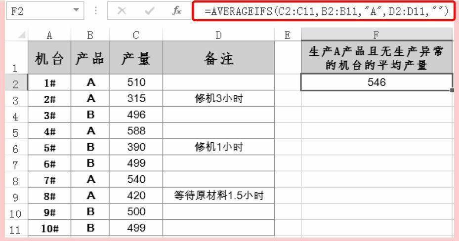 Excel统计函数AVERAGEIFS用法和实例教程