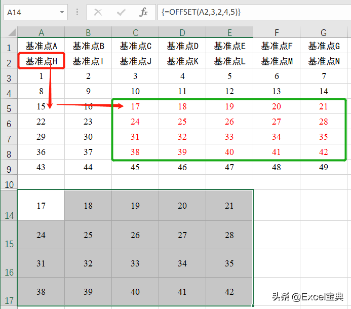 OFFSET函数的思路分析及使用方法-天天办公网