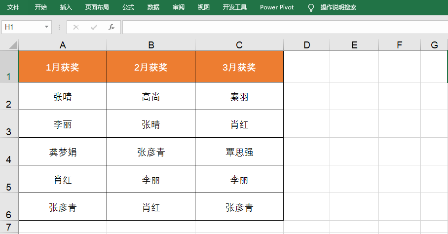 excel中如何快速得到不重复名单？