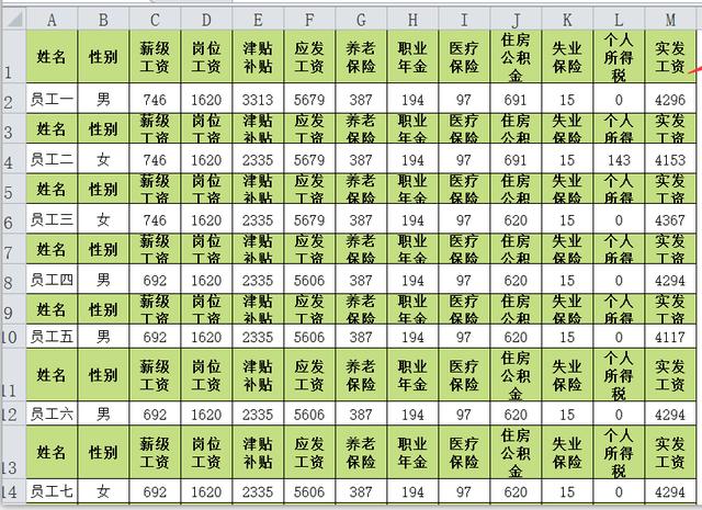 excel怎么给每一行添加表头（做工资条在每行添加同一表头的方法）