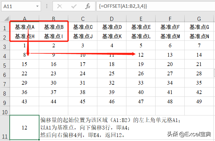 OFFSET函数的思路分析及使用方法-天天办公网