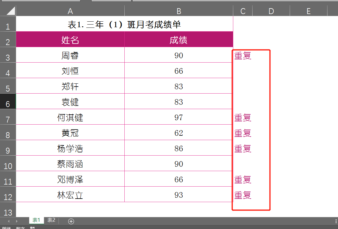 2个excel查找相同数据并提取（两张成绩表查询名字相同的成绩）-天天办公网