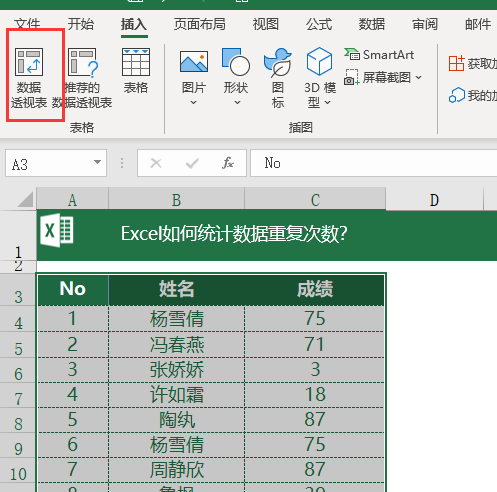 excel统计重复项次数和个数的2个方法（excel快速统计数据重复次数）-天天办公网