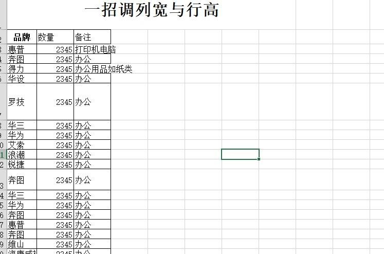 excel怎么调整所有行高和列宽（一键快速调整列宽与行高）-天天办公网