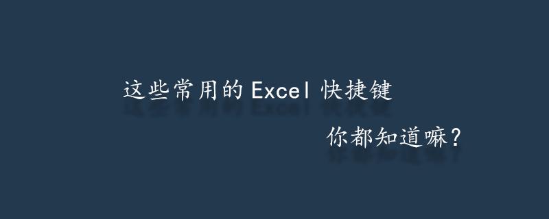 excel常用快捷键命令大全表（excel快捷键大全常用）-天天办公网