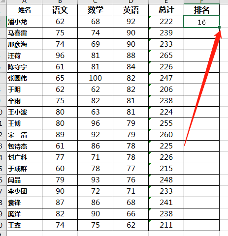 成绩排名怎么算excel（如何给学生成绩单按总成绩排名）-天天办公网